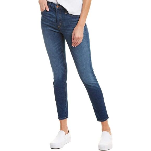 J.Crew Toothpick 9" High Rise Jeans Blue 5-Pocket Skinny Leg Sz 29 - Picture 1 of 8
